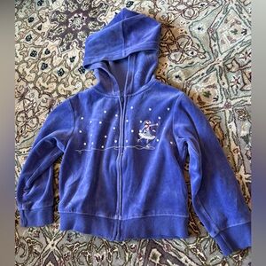 Gymboree Purple Hoodie with Skater Embroidery
